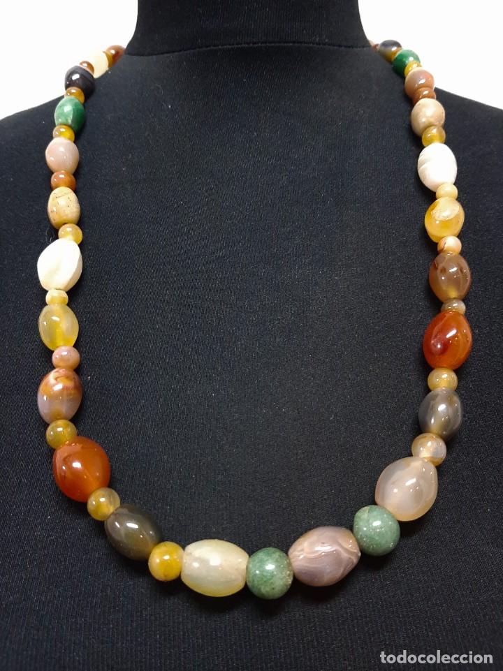 Joyeria: Collar de cuentas de piedra de &aacute;gata mixta(4.3) - Foto 1