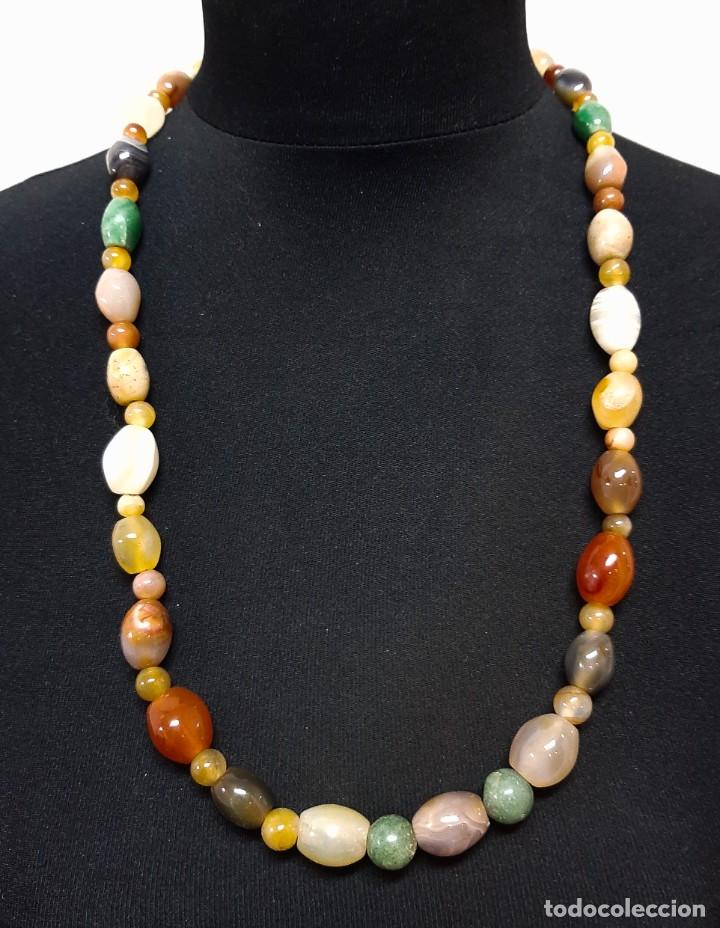 Joyeria: Collar de cuentas de piedra de &aacute;gata mixta(4.3) - Foto 3