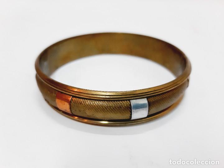 Joyeria: Pulsera esclava vintage de lat&oacute;n(4.3) - Foto 2
