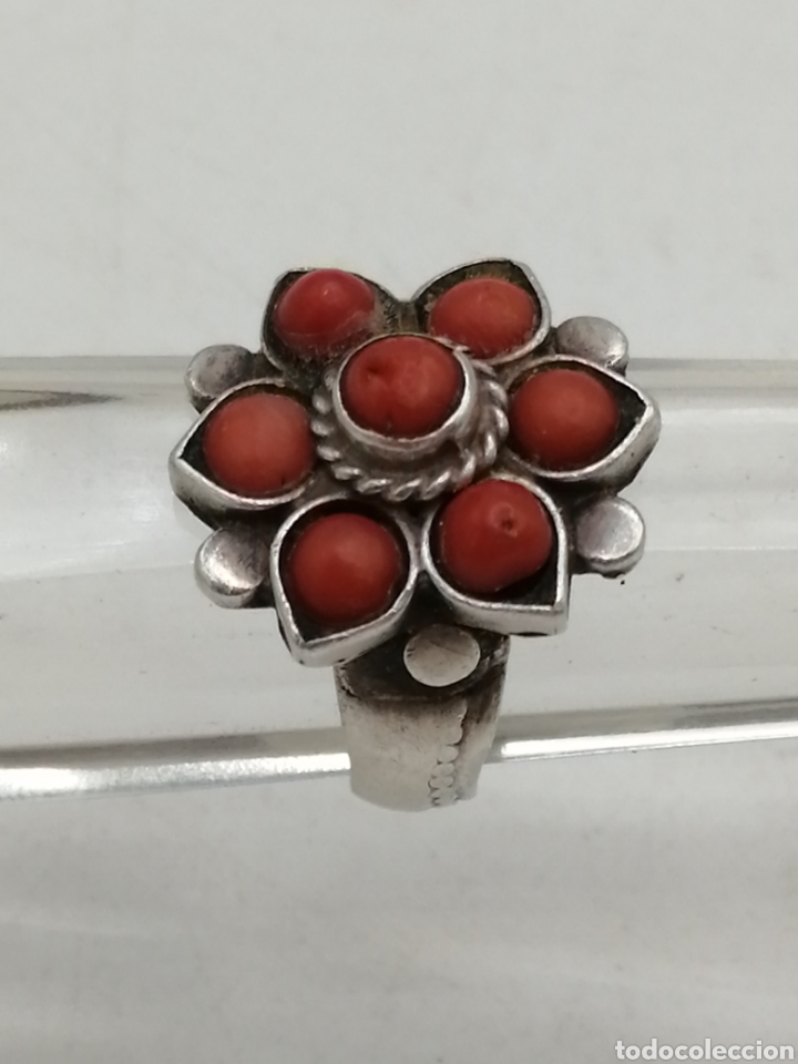 Joyeria: Anillo plata de ley y coral rojo - Foto 2