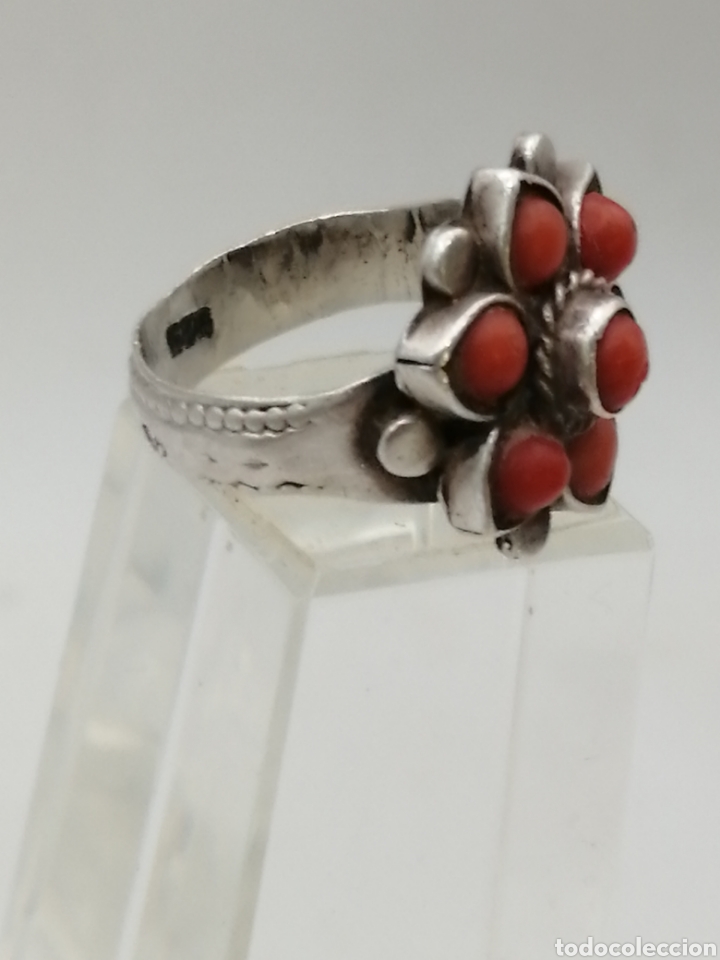 Joyeria: Anillo plata de ley y coral rojo - Foto 3