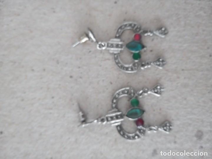 Schmuck: PENDIENTES ANTIGUOS DE METAL Y PIEDRAS. M2 61