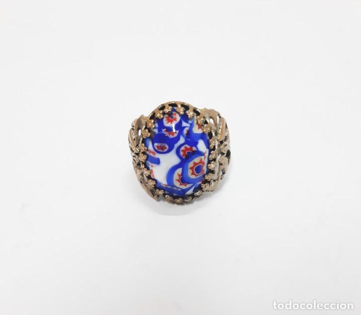 Joyeria: Anillo vintage de cobre/lat&oacute;n esmaltado - Foto 2