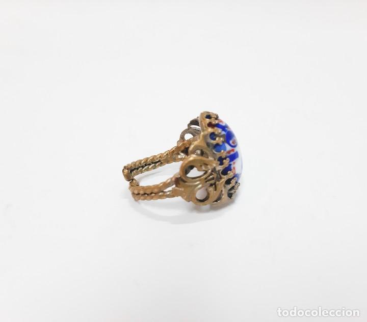 Joyeria: Anillo vintage de cobre/lat&oacute;n esmaltado - Foto 4