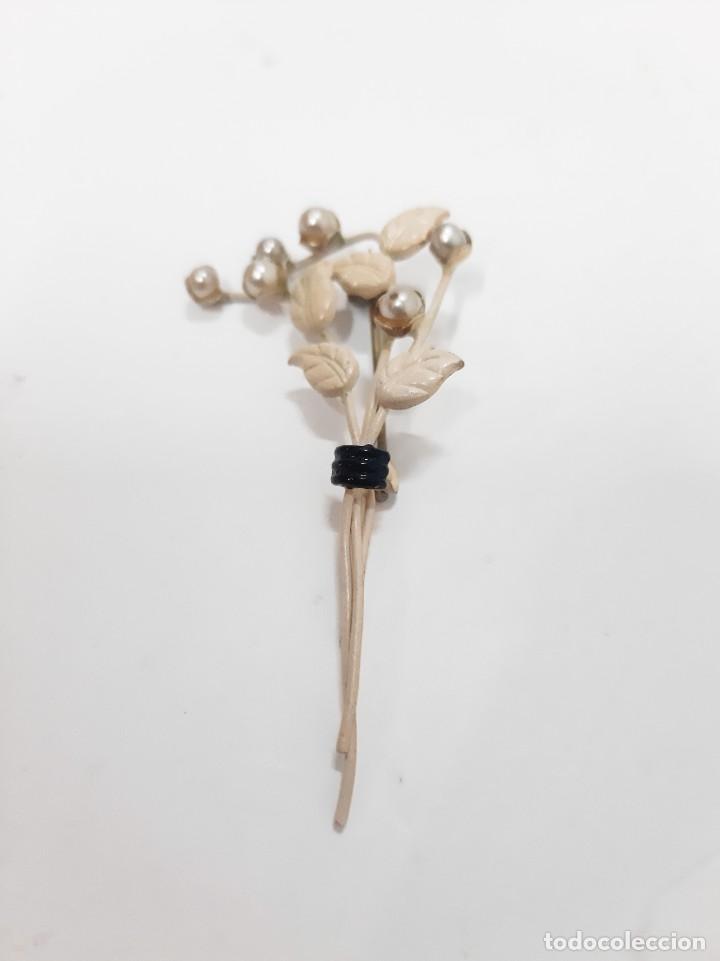 Joyeria: Broche Ramo De Perlas De Imitaci&oacute;n - Foto 1