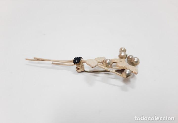 Joyeria: Broche Ramo De Perlas De Imitaci&oacute;n - Foto 2