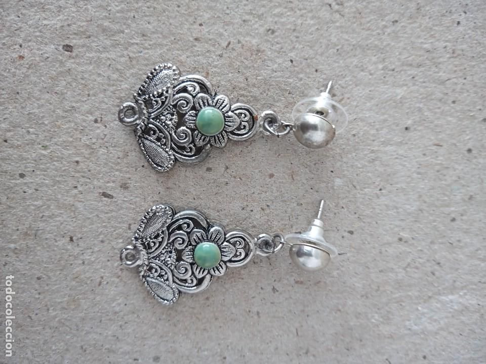 Gioielleria: BONITOS PENDIENTES METAL Y PIEDRA ANTIGUOS. M 79