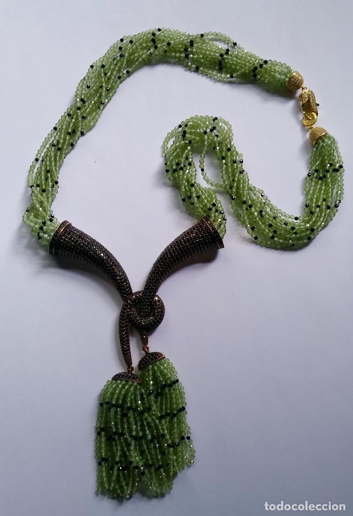 Joyeria: COLLAR DE PERIDOTO Y ESPINELA EN PLATA 925. - Foto 5