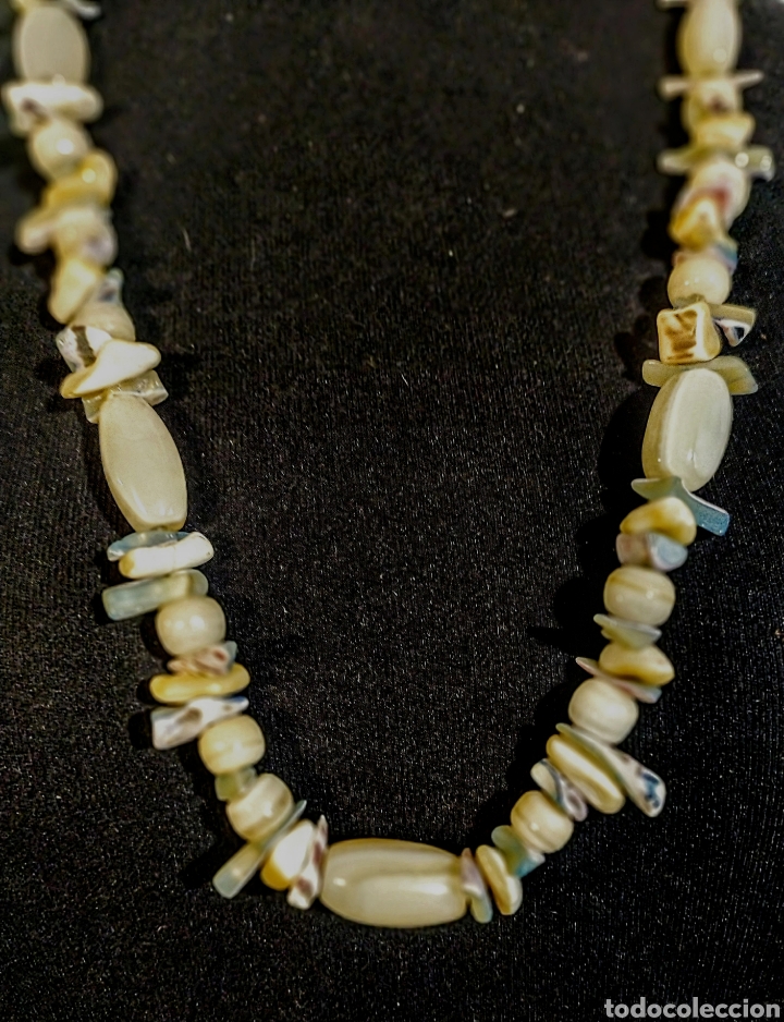 Joyeria: Collar de agatas blancas con separadores de nacar - Foto 2