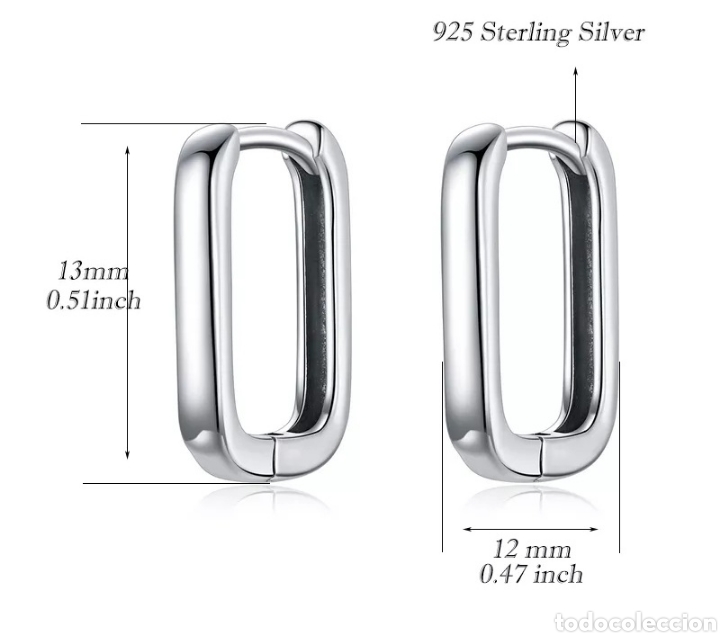 Joyeria: PRECIOSOS PENDIENTES DE PLATA DE LEY CON FORMA RECTANGULAR. REF S3 P JOYERIA - Foto 2
