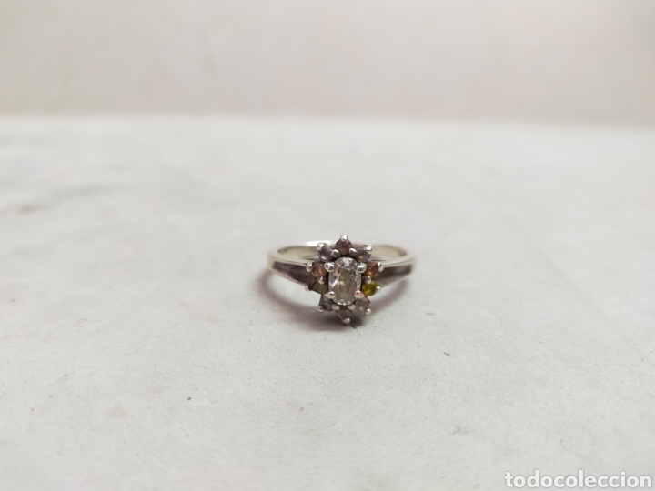 Joyeria: SORTIJA O ANILLO DE PLATA Y CIRCONITAS. - Foto 2