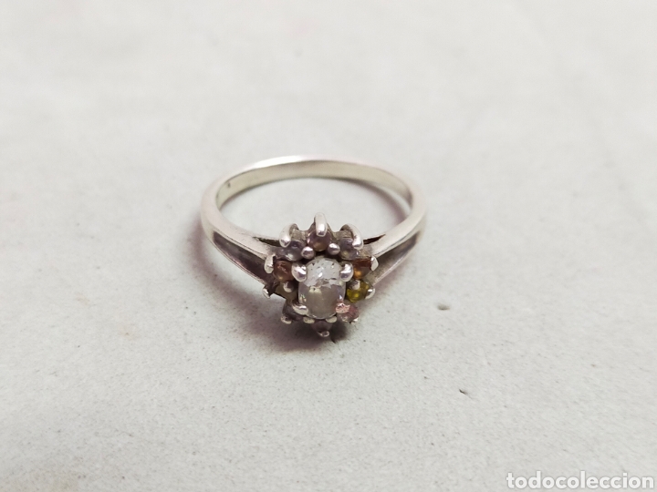 Joyeria: SORTIJA O ANILLO DE PLATA Y CIRCONITAS. - Foto 3