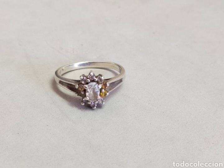 Joyeria: SORTIJA O ANILLO DE PLATA Y CIRCONITAS. - Foto 1