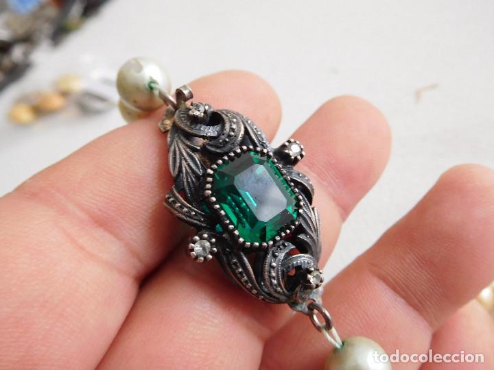 Joyeria: Collar de perlas antiguo con cierre de plata y piedras - Foto 9