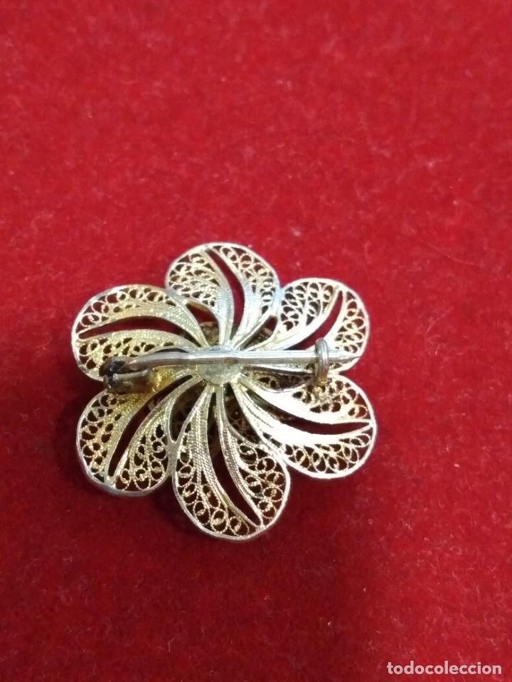 Joyeria: Bonito broche en flor, plata sobredorada. REF-2936 - Foto 2
