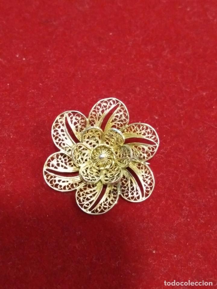 Joyeria: Bonito broche en flor, plata sobredorada. REF-2936 - Foto 1