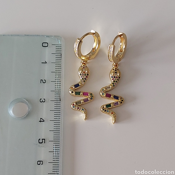 Joyeria: MAGN&Iacute;FICOS PENDIENTES EN FORMA DE SERPIENTE Y CON CIRCONITAS DE COLORES. REF S2 EOS PENDIENTES - Foto 4