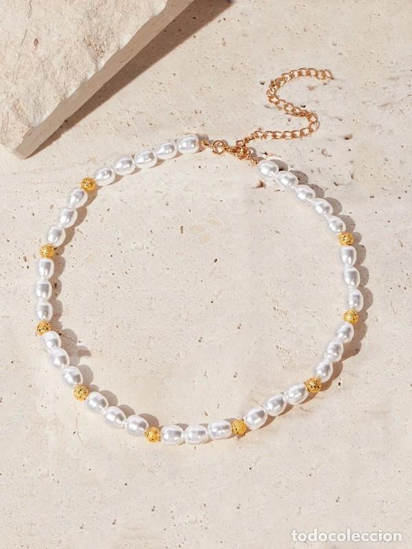 Joyeria: Collar con cuentas y perlas artificiales(nuevo) - Foto 2
