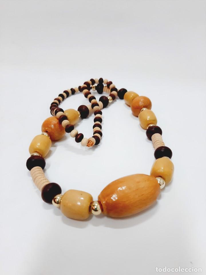 Joyeria: Collar vintage de cuentas de madera - Foto 1