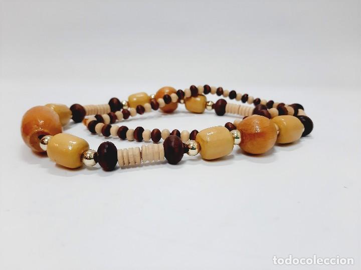 Joyeria: Collar vintage de cuentas de madera - Foto 2