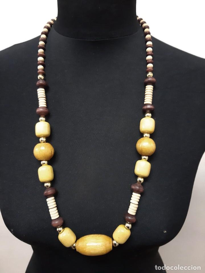 Joyeria: Collar vintage de cuentas de madera - Foto 4