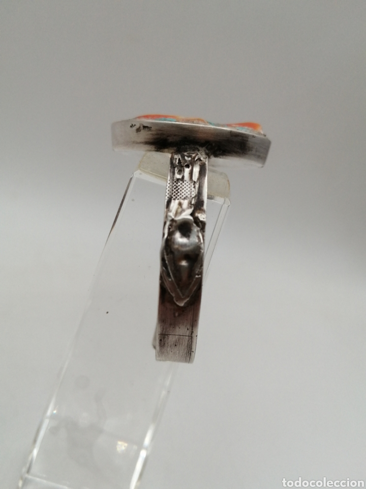 Joyeria: Pulsera brazalete plata de ley coral y turquesa - Foto 7