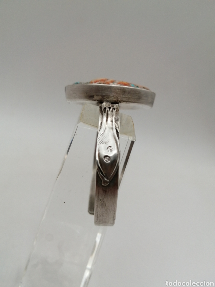 Joyeria: Pulsera brazalete plata de ley coral y turquesa - Foto 8