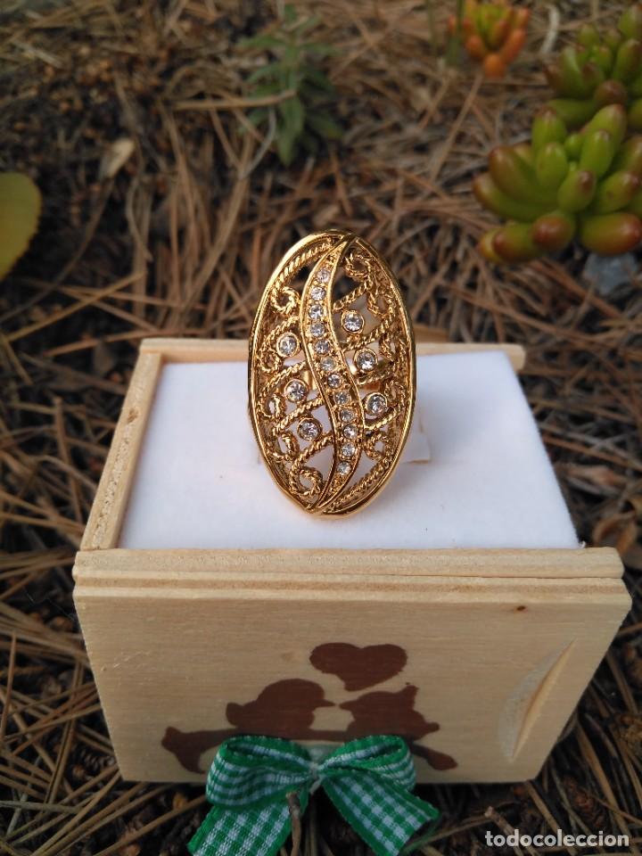 Joyeria: Espl&eacute;ndido anillo de dise&ntilde;o con ba&ntilde;o de oro - Foto 1