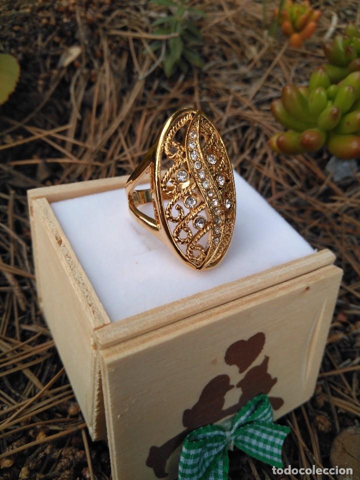 Joyeria: Espl&eacute;ndido anillo de dise&ntilde;o con ba&ntilde;o de oro - Foto 3