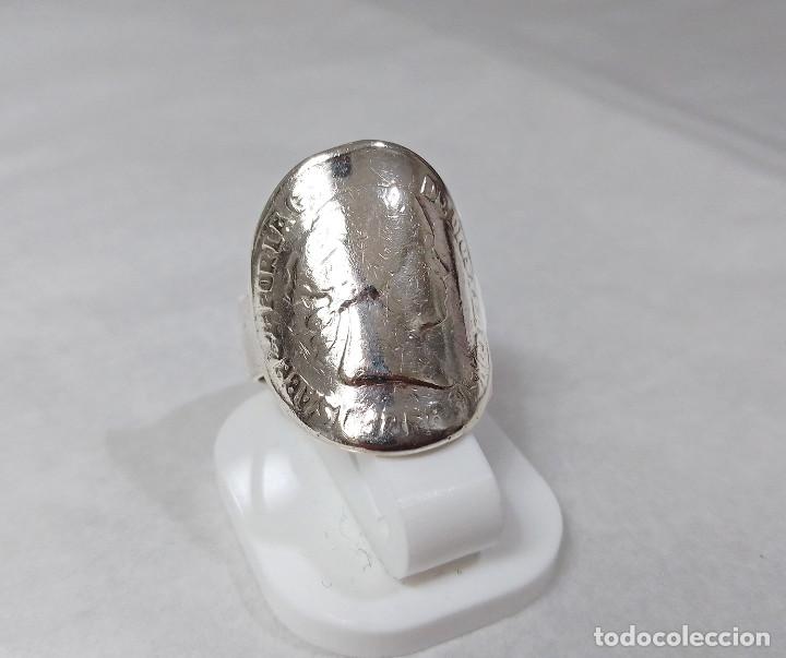 Joyeria: Anillo de plata de ley moneda de Isabel II - Talla 14 - Foto 1