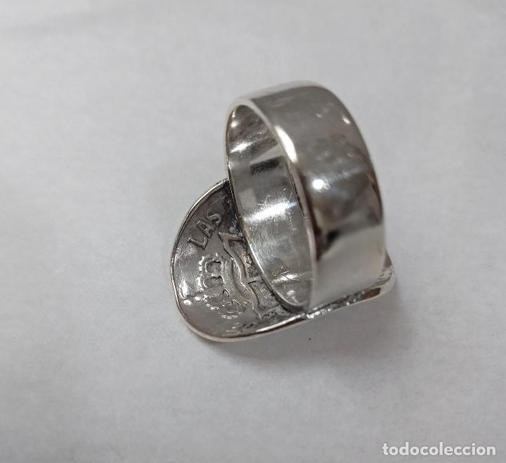 Joyeria: Anillo de plata de ley moneda de Isabel II - Talla 14 - Foto 5