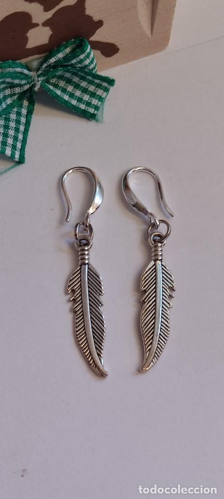 Joyeria: Pendientes con pluma estilo boho S925 - Foto 2