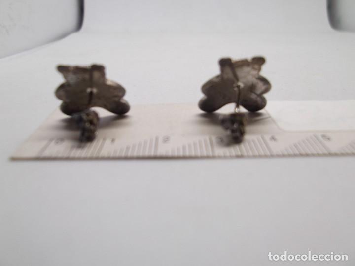 Joyeria: Pendientes oso azul en plata matizada. - Foto 5