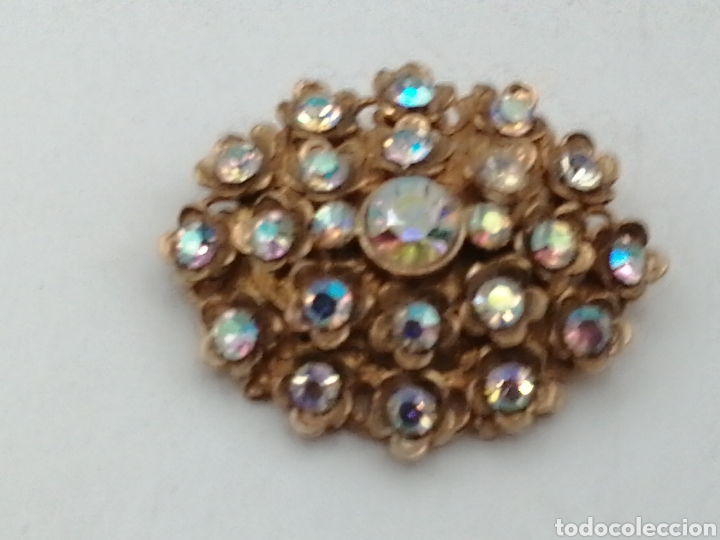 Joyeria: Broche lat&oacute;n dorado y strass - Foto 2