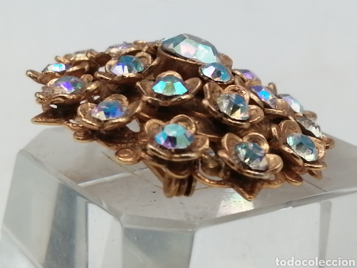 Joyeria: Broche lat&oacute;n dorado y strass - Foto 3