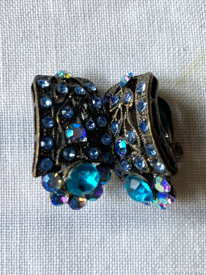 Joyeria: Pendientes vintage de cristales azules - Foto 2