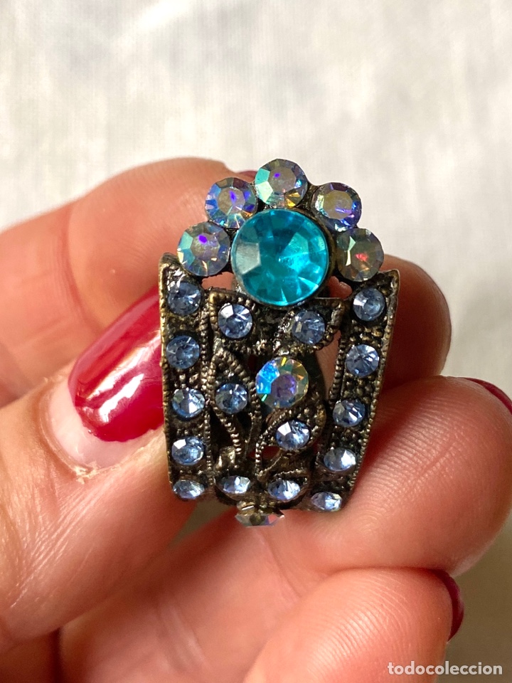 Joyeria: Pendientes vintage de cristales azules - Foto 3