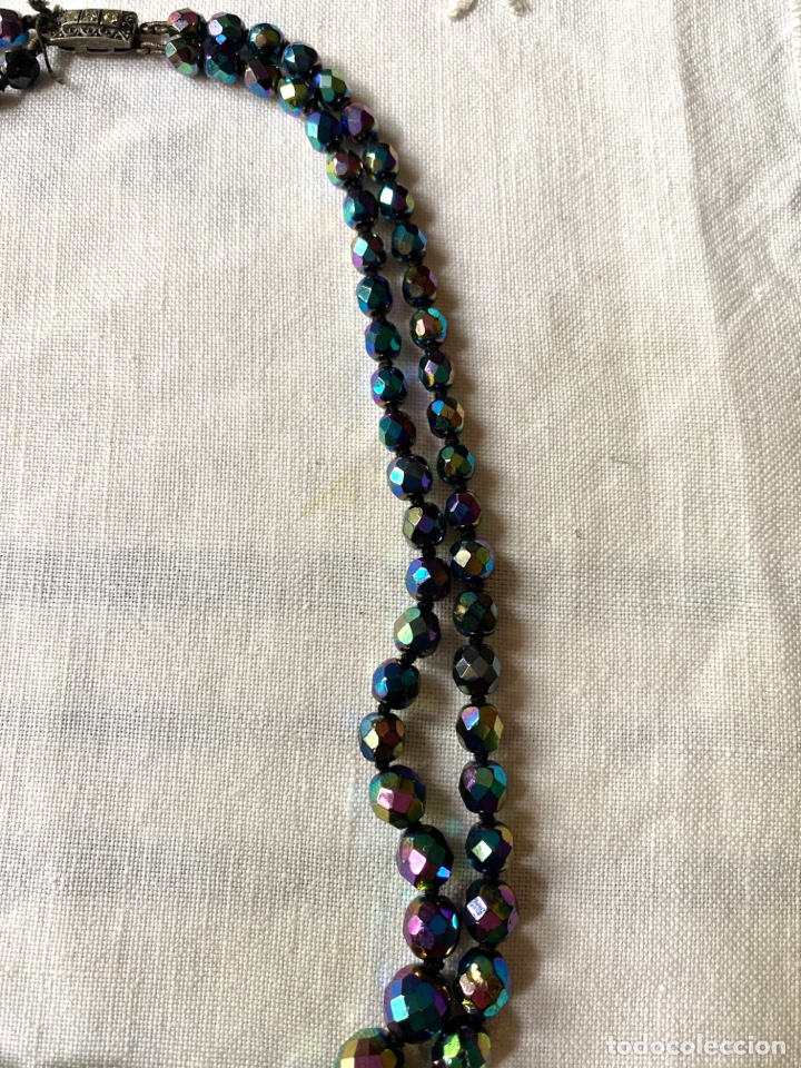 Joyeria: Antiguo Collar doble vuelta y cristales irisados - Foto 4