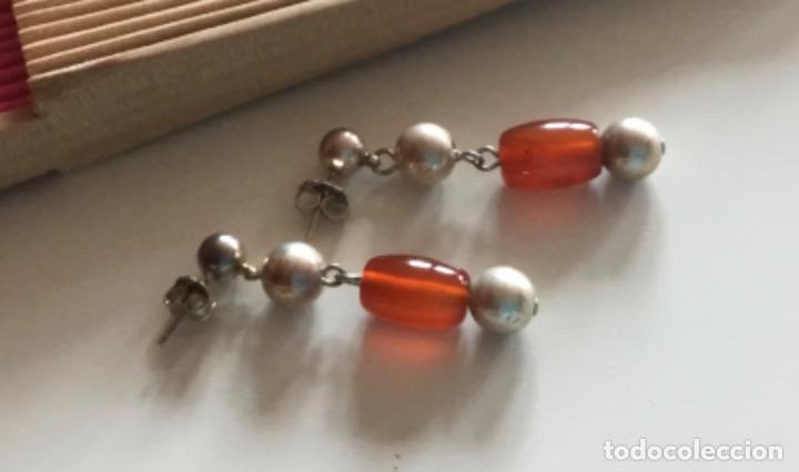 Joyeria: PENDIENTES DE ZAMAK CON CORNALINAS NATURALES - Foto 2