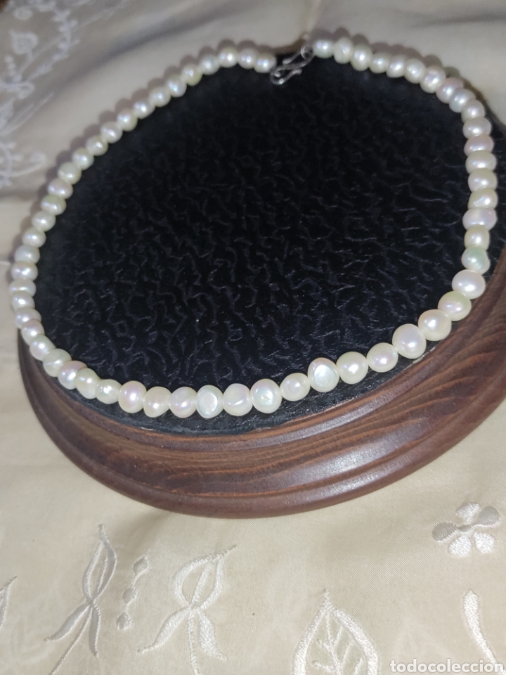 Joyeria: Collar de perlas barrocas y cierre de plata. - Foto 3