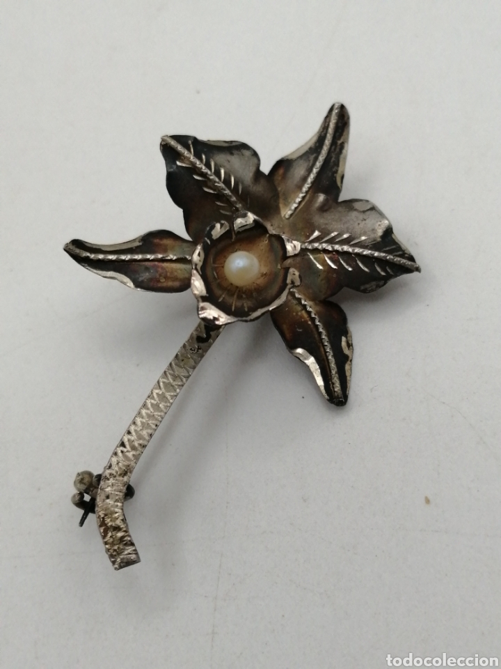 Joyeria: Antiguo broche artesanal. Plata de ley - Foto 2
