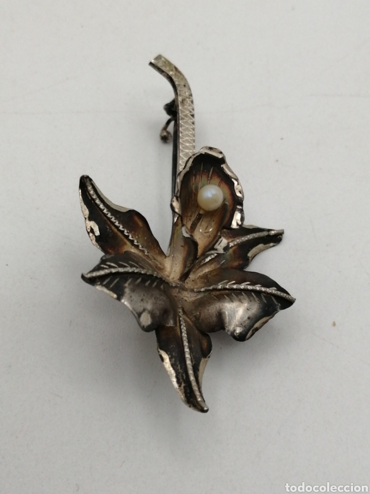 Joyeria: Antiguo broche artesanal. Plata de ley - Foto 3