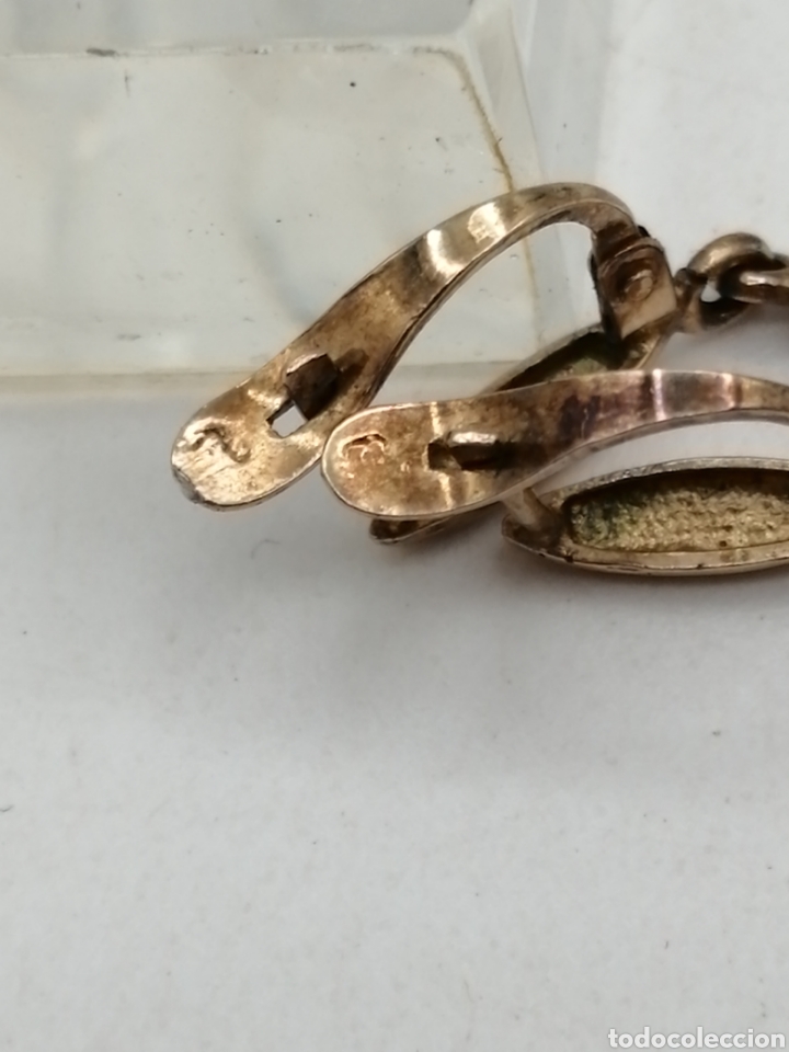 Joyeria: Antiguos pendientes plata chapado oro y perla - Foto 6