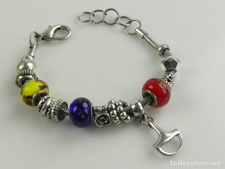 vintage pulsera de metal plateados y cuantas de - Comprar Pulseras Antiguas  en todocoleccion - 340174643