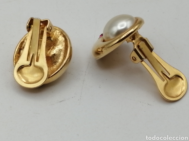 Joyeria: Pendientes metal enchapado oro perla y pedrer&iacute;a - Foto 3