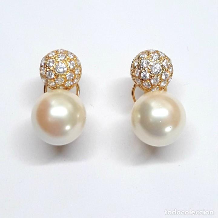 Joyeria: GRANDES PENDIENTES DE ORO DE LEY CON PERLAS - Foto 4