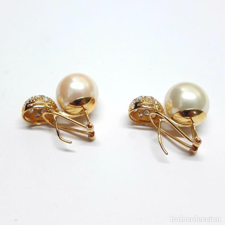 Joyeria: GRANDES PENDIENTES DE ORO DE LEY CON PERLAS - Foto 7
