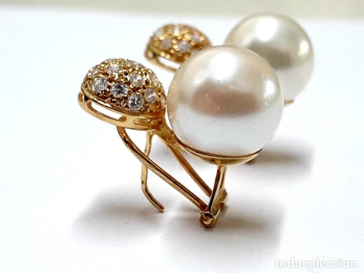 Joyeria: GRANDES PENDIENTES DE ORO DE LEY CON PERLAS - Foto 8