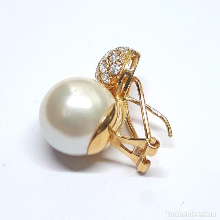 Joyeria: GRANDES PENDIENTES DE ORO DE LEY CON PERLAS - Foto 9