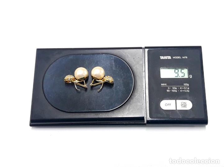 Joyeria: GRANDES PENDIENTES DE ORO DE LEY CON PERLAS - Foto 11
